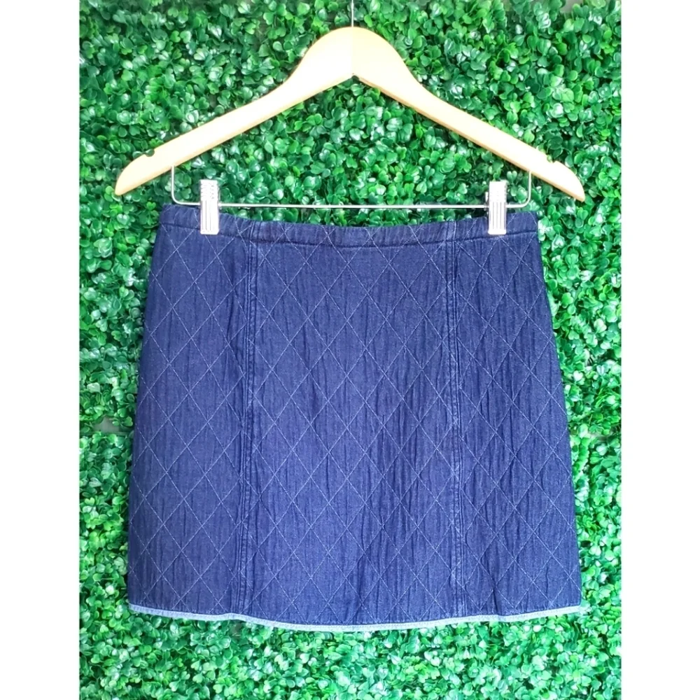 26. J.Crew Quilted denim mini skirt